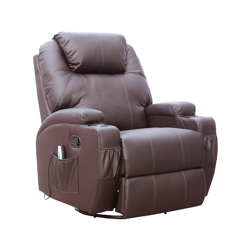 7028 Plywood Stomme Swivel & Rocking Massage Recliner Stol