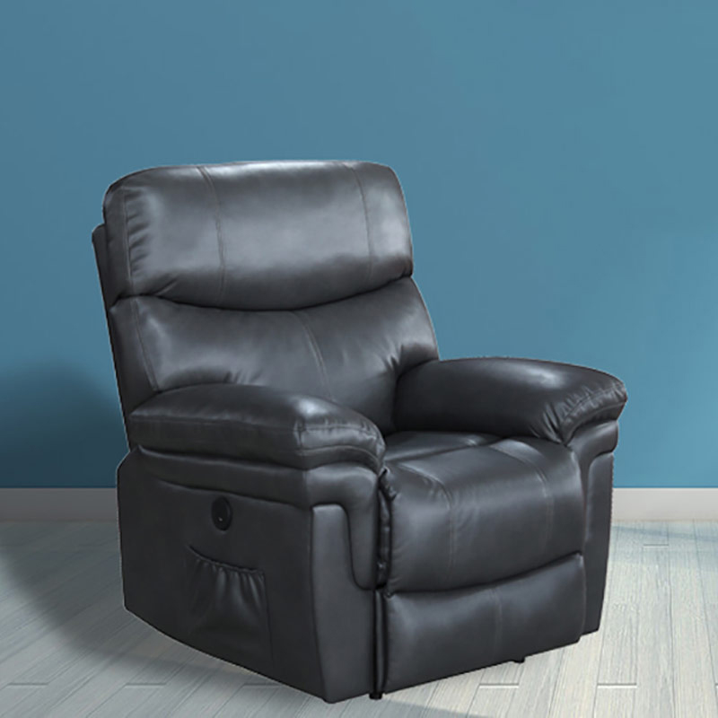 7258 Läder Electric Recliner Stol Massageliftstol med infällbart fotstöd